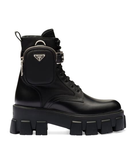 prada woven flat boots|prada monolith boots women's.